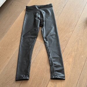 NEW Zara black girls faux leather leggings size 7